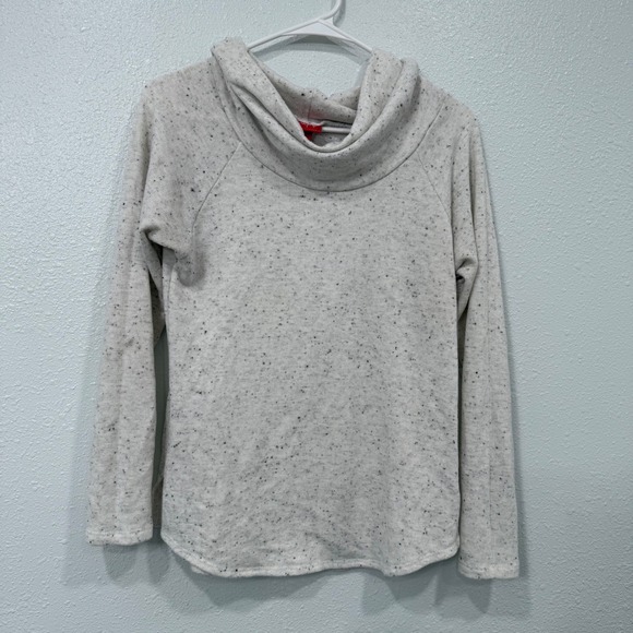 Daytrip Sweaters - Daytrip Speckled Cowl Neck Long Sleeve Sweater Top Women's Medium Light Gray